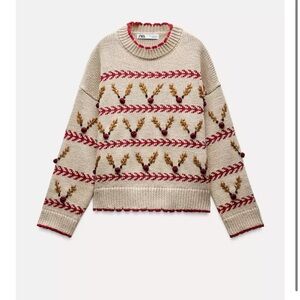 Zara Reindeer Holiday Jumper